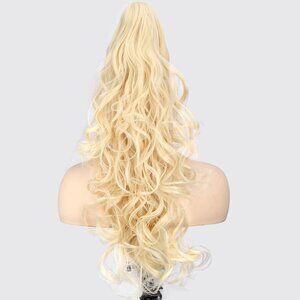 Claw Clip In Wavy Loose curly Synthetic Wrap Around Ponytail Extensions 24 Inc